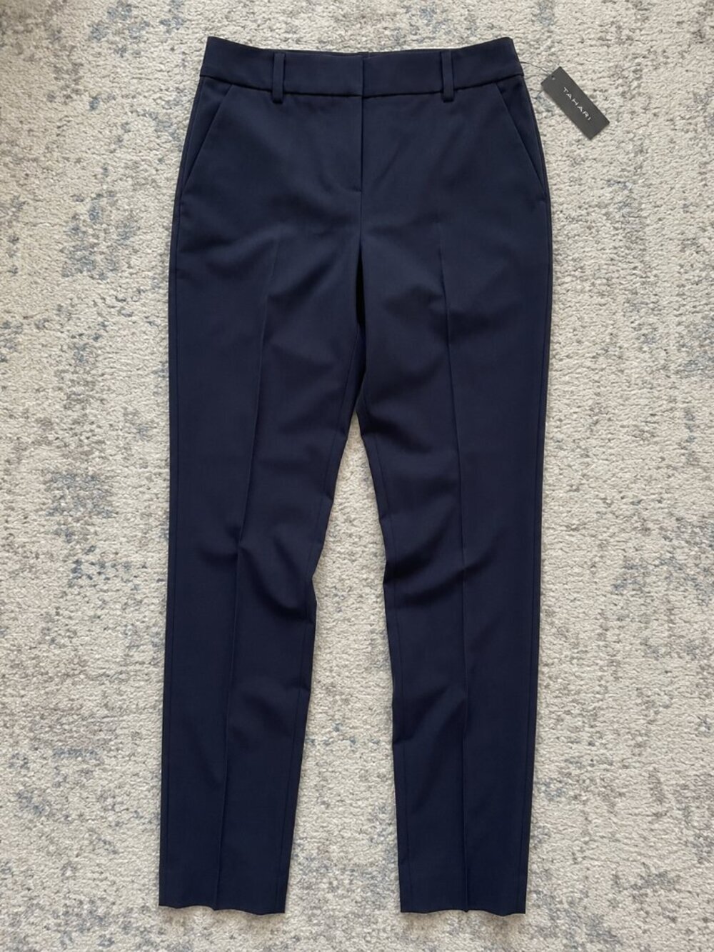 T Tahari Navy Slim Solid Dress Pants Women’s Size 6 Career Workwear Trousers